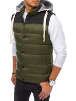 Pánska vesta s kapucňou zelená FashionStreet TX3935