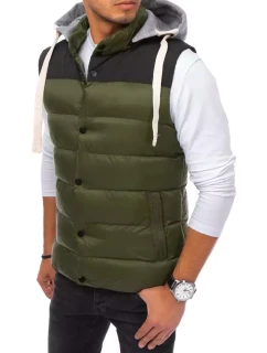 Pánska vesta s kapucňou zelená FashionStreet TX3935