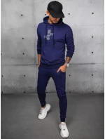 Pánske tmavomodré tepláky FashionStreet AX0678