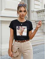 FALCI dámske bavlnené tričko čierne FashionStreet RY2397 FALCI dámske bavlnené tričko čierne FashionStreet RY2397