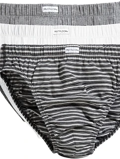 Fruit of the Loom Classic Slip 3-Pack Pánske slipy, balenie po 3 ks 16.7012 čierny pruh/biela/sivá