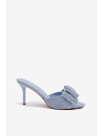Dámske lodičky na podpätku s mašľou a imitáciou semišu Blue Magnolia Dámske lodičky na podpätku s mašľou a imitáciou semišu Blue Magnolia