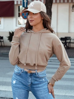 TRENDHOOD dámska mikina s kapucňou svetlohnedá FashionStreet BY1311