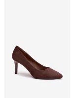 Eko semišové lodičky Sergio Leone 1336 čokoládové