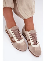 Dámske semišové nízke tenisky Dark Beige Zazoo N1068 Dámske semišové nízke tenisky Dark Beige Zazoo N1068