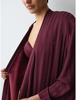 Dámsky župan Amourette Jacquard Long Robe Claret bordó – TRIUMPH Dámsky župan Amourette Jacquard Long Robe Claret bordó – TRIUMPH