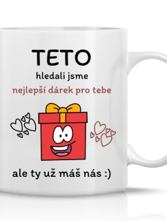 Najlepší darček pre tetu - klasický biely keramický hrnček 300 ml