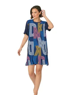 Dámska nočná košeľa YI30014 464 čierna s potlačou - DKNY