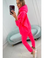 Zateplená sada s mikinou s kapucňou ružová neónová Zateplená sada s mikinou s kapucňou ružová neónová