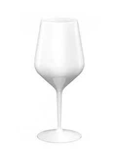 Biely nerozbitný plastový pohár na víno 470 ml 6pack