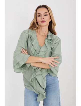 Košeľa s dlhým rukávom model 225521 Taliansko Moda Košeľa s dlhým rukávom model 225521 Taliansko Moda