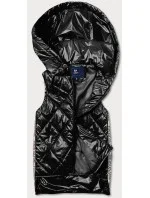 Lesklá čierna dámska vesta (AG3-02)