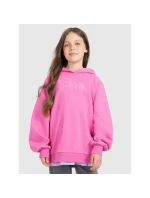 Dievčenská mikina bez prúžkov s kapucňou 4F 4FJRAW25TSWSF2439-54S