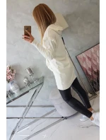 Šaty s ozdobnými volánikmi a kapucňou ecru