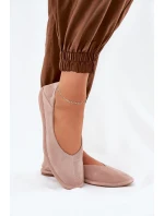 Zamszowe Baleriny Damskie Big Star RR274081 Różowe