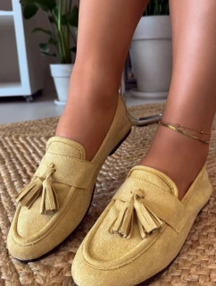 Dámské mokasíny ploché s třásněmi Žluté Marilisse