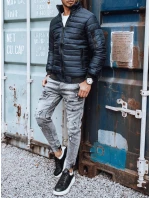 Pánska prechodná bunda prešívaná tmavomodrá FashionStreet TX2822z
