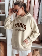 Dámska nadrozmerná mikina PARISSIA beige FashionStreet BY1457 Dámska nadrozmerná mikina PARISSIA beige FashionStreet BY1457