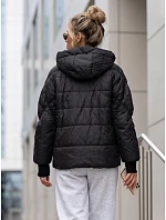 Dámska prešívaná bunda s kapucňou, čierna, FashionStreet TY5759