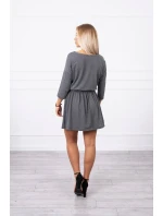 Flitrové šaty s vreckami v grafitovej farbe