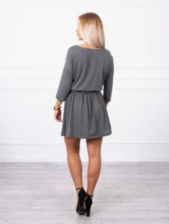Flitrové šaty s vreckami v grafitovej farbe