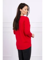 Blúzka s 3D grafikou, čipková červená