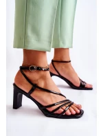 Klasyczne Lakierowane Sandały Na Obcasie Czarne Milani