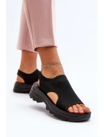 Sportowe Sandały Damskie Na Grubej Podeszwie Czarne Deinaleia