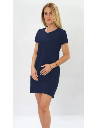 Tmavo modré trapézové šaty (435ART)