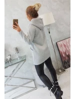Zateplená mikina s asymetrickým zipsom sivá