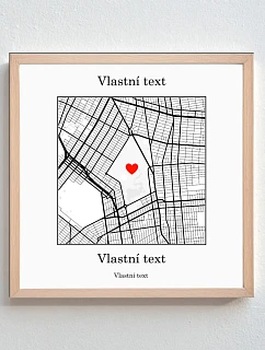 Personalizovaný magický fotorámik – štvorcový 20x20 – mapa