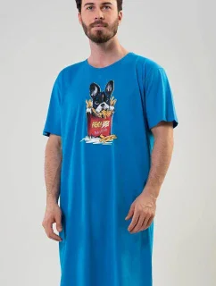 Pánska nočná košeľa Bulldog blue - Vienetta