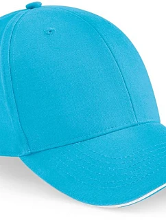 Beechfield B 20 6-panelová sendvičová čiapka „Athleisure“ 53.0020 surf blue/white