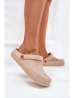 Damskie Lekkie Klapki Big Star II275012 Beżowe Damskie Lekkie Klapki Big Star II275012 Beżowe