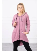 Mikina so zipsom na chrbte tmavo ružová