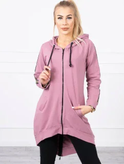 Mikina so zipsom na chrbte tmavo ružová