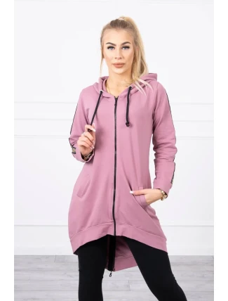 Mikina so zipsom na chrbte tmavo ružová