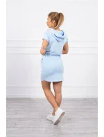 Šaty s kapucňou modré