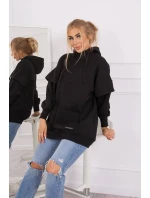 Zateplená mikina s polovičným zipsom čierna