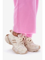 Skórzane Sneakersy Damskie GOE RR2N4037 Beżowe