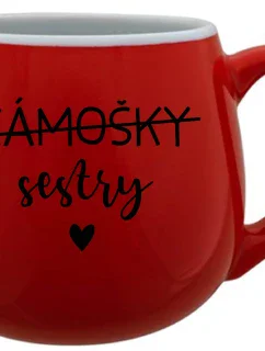 Sesterské šálky - červený keramický hrnček 300 ml