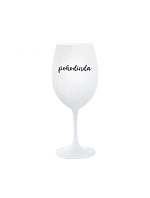 POHODINDA - bílá sklenice na víno 350 ml