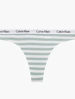 Dámske tangá D1617E 5XD biela/zelená - Calvin Klein