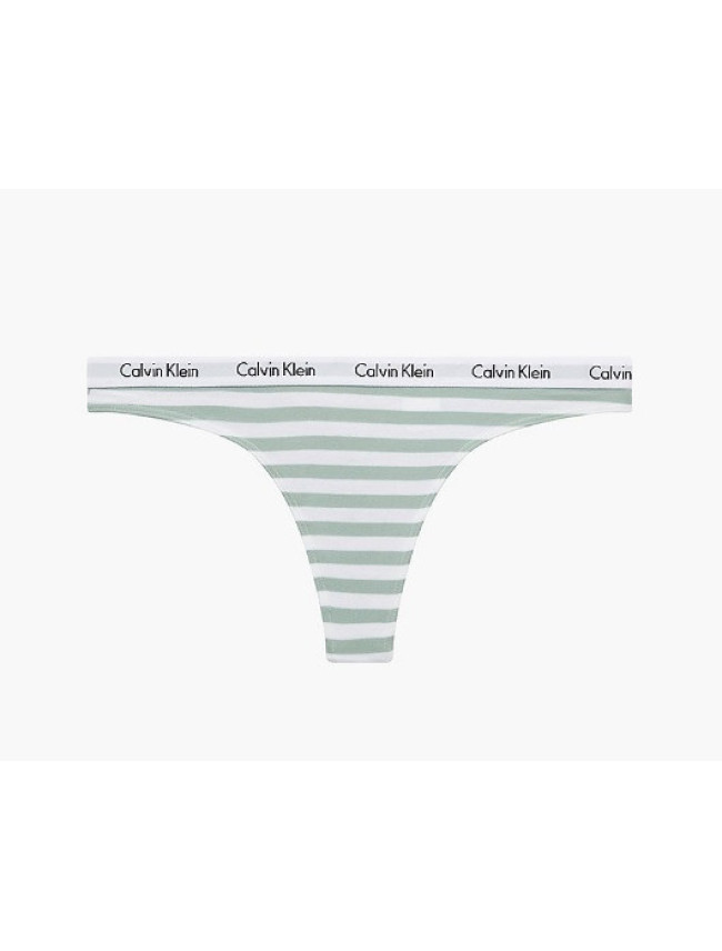 Dámske tangá D1617E 5XD biela/zelená - Calvin Klein