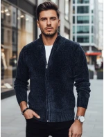 Pánsky tmavomodrý sveter bez zipsu FashionStreet WX2227 Pánsky tmavomodrý sveter bez zipsu FashionStreet WX2227