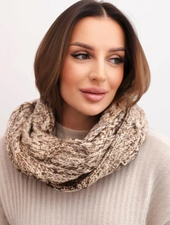 Dámsky vlnený vlnený šál na zimu KN24 tmavo béžový