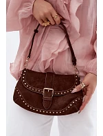 Kožená Eko semišová kabelka s přezkami Clarielle