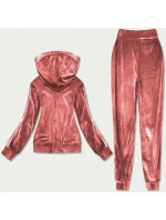 Dámsky velúrový dres v tehlovej farbe s lampasmi (81223)