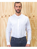 NEOBLU Bart Men Popelínová košeľa s dlhým rukávom a mao golierom 24.3792 deep black