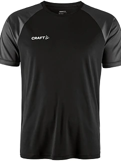 Craft Teamwear Squad Go Contrast Jersey M Pánske kontrastné športové tričko 82.2725 čierna/žulová
